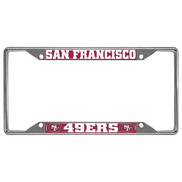 Cadre de plaque d'immatriculation San Francisco 49ers argent