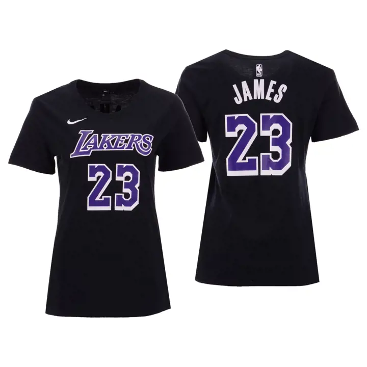 T-shirt Femme Lakers NBA Joueur LeBron James noir