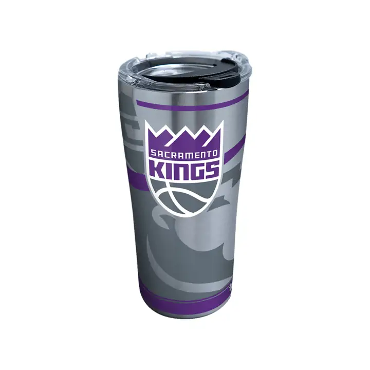 KINGS Bouteille NBA isotherme en acier inoxydable de 591 ml, argent