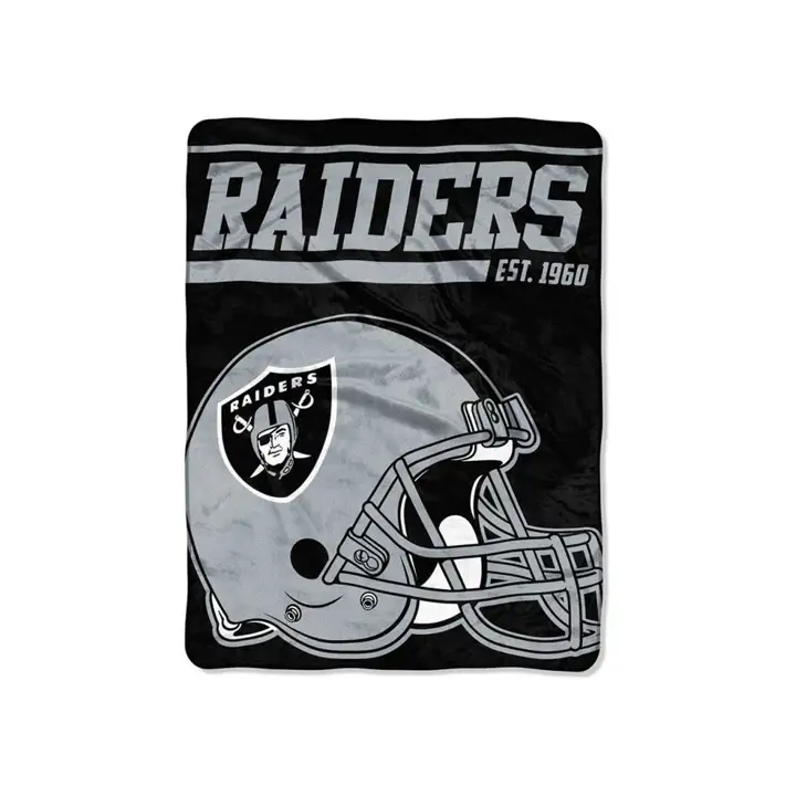 "Couverture polaire micro raschel LV Raiders 117x152 cm "40 Yard Dash" noir/argent"