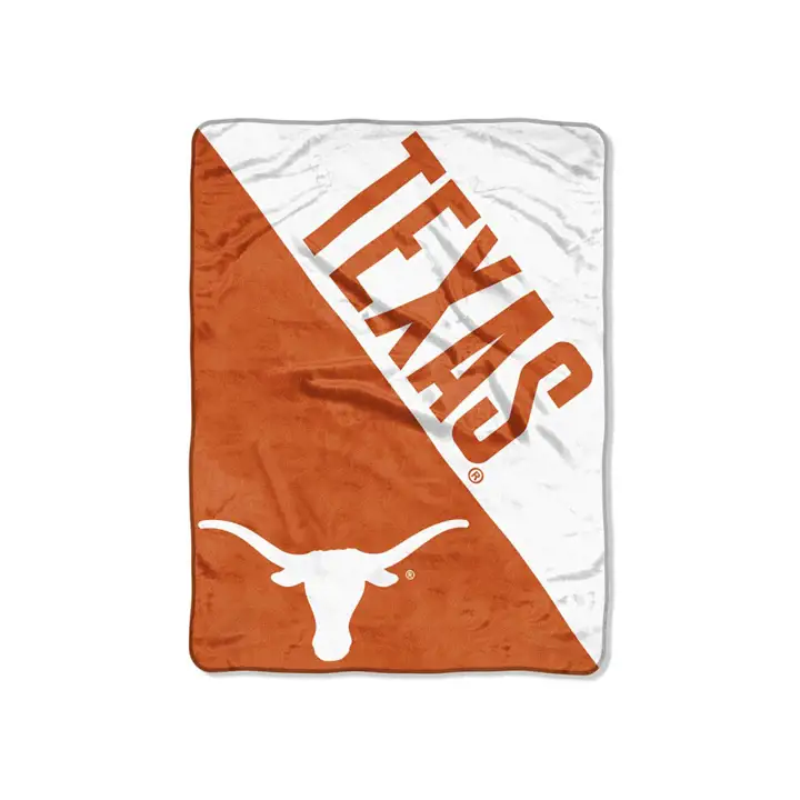 "Couverture micro raschel Texas Longhorns 46x60 \"Demi-teinte\" Tex Org/wht"