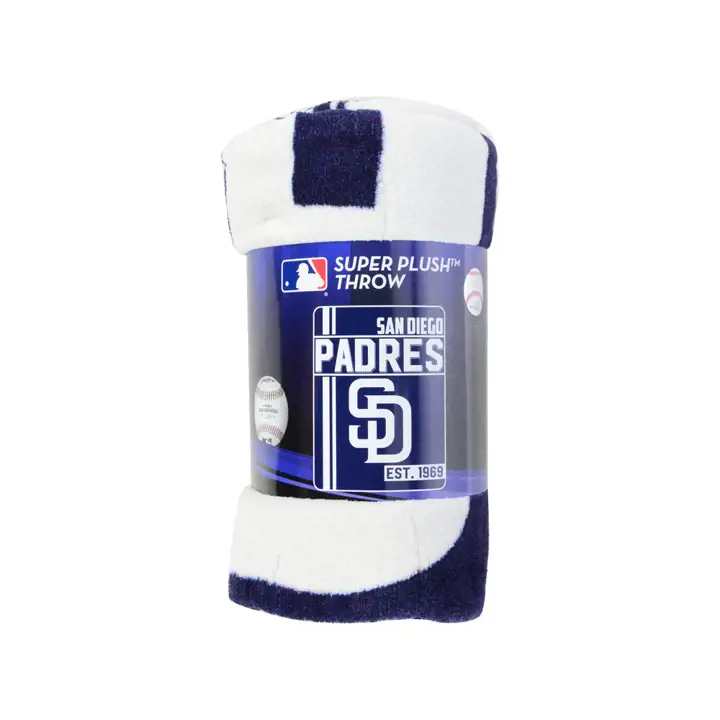 "San Diego Padres Micro Raschel 46x60 \"Walk Off\" MARINE/blanc"