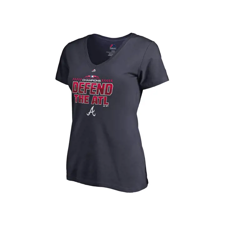 T-shirt Femme MLB Atlanta Braves Division Champ 18 MARINE