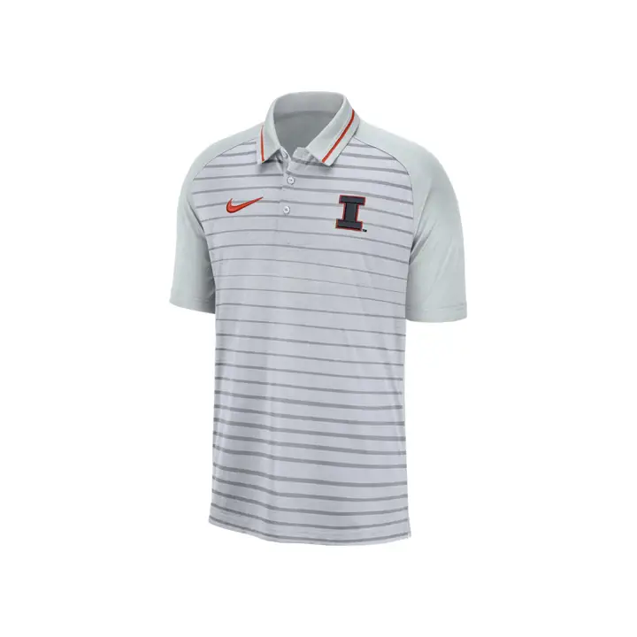 Polo à rayures NCAA Illinois Fighting Illini 19 gry