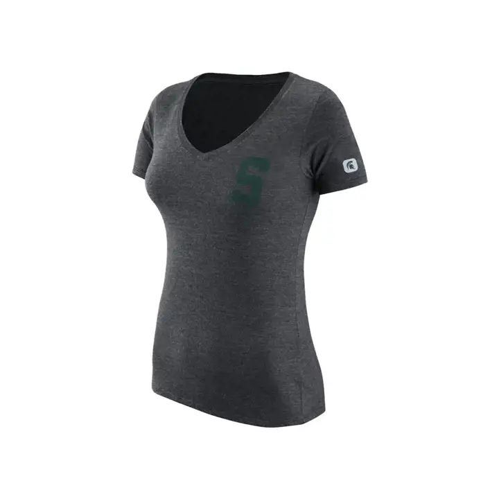 T-shirt Col V Femme Triblend NCAA Michigan State Spartans
