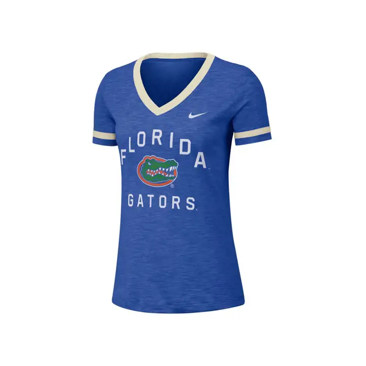 T-shirt col en V Florida Gators NCAA pour femme, modèle Slub Fan 19 rbl
