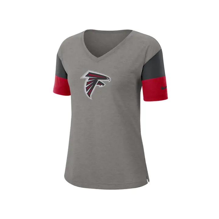 T-shirt femme NFL Atlanta Falcons Tri-Fan 19 gris/noir/rouge