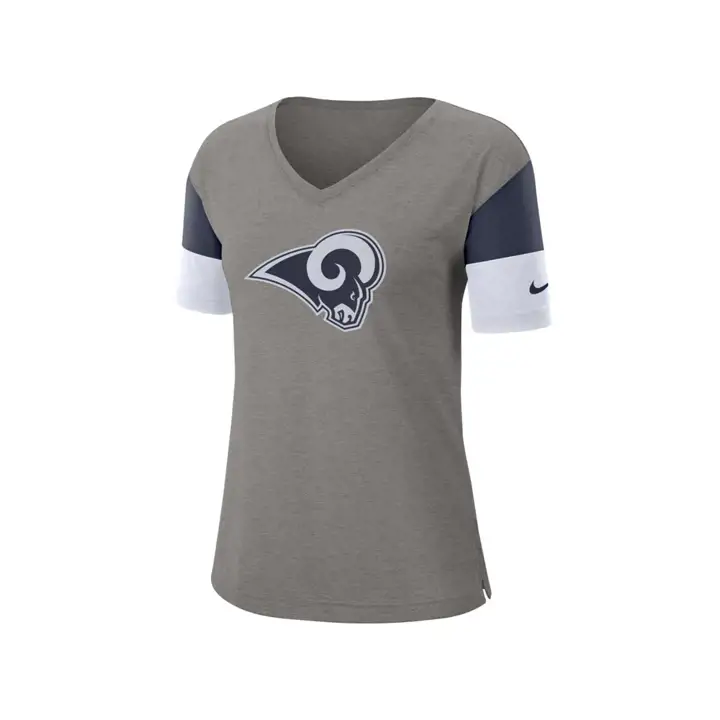 T-shirt tri-fan NFL Los Angeles Rams pour femme 19 gris/bleu marine