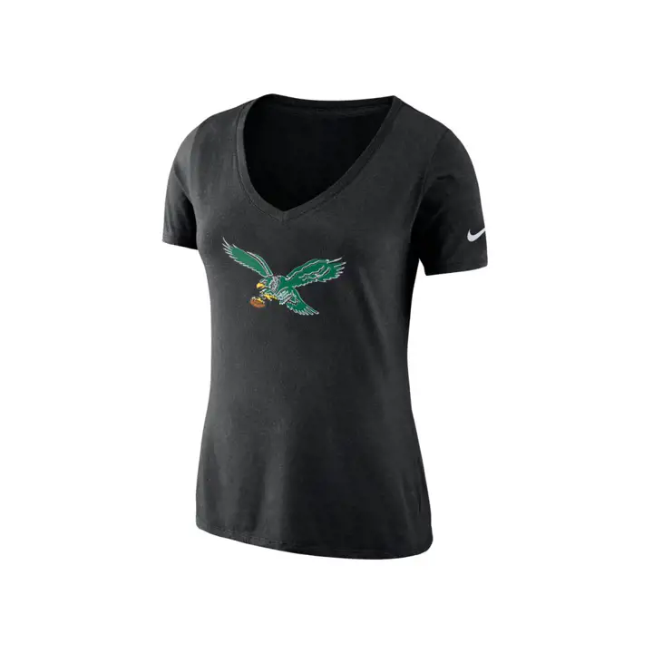 T-shirt NFL femme Philadelphia Eagles logo historique 19 noir