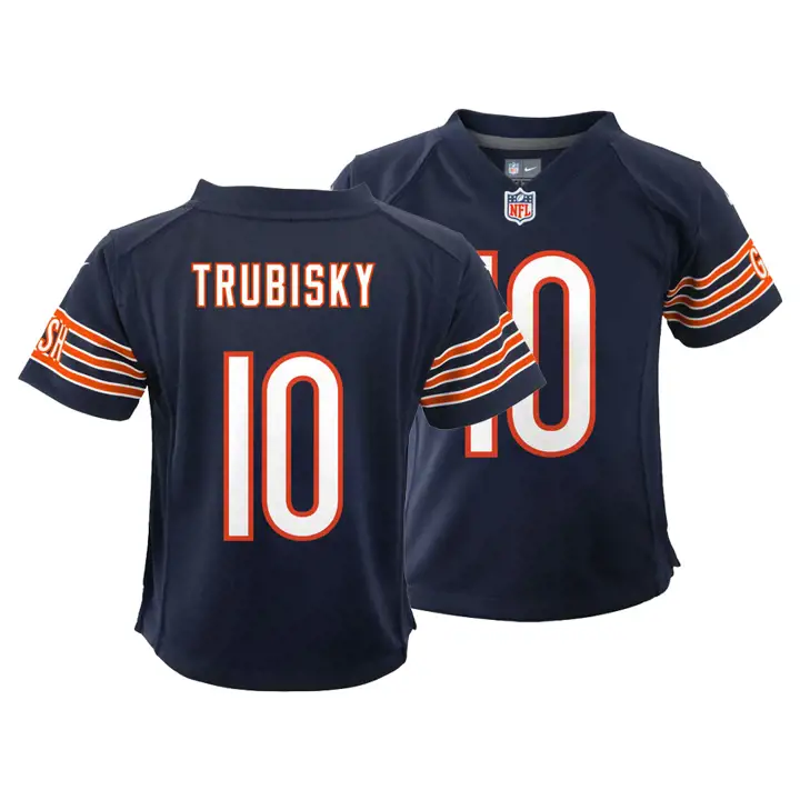 Maillot enfant Bears NFL Mitchell Trubisky bleu marine