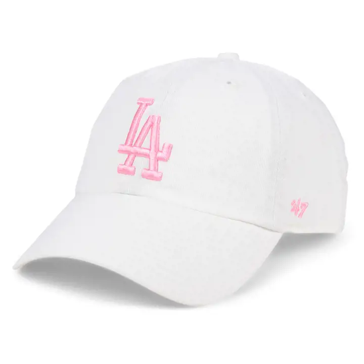 DODGERS MLB Casquette souple blanche/rose  BLC/Rose