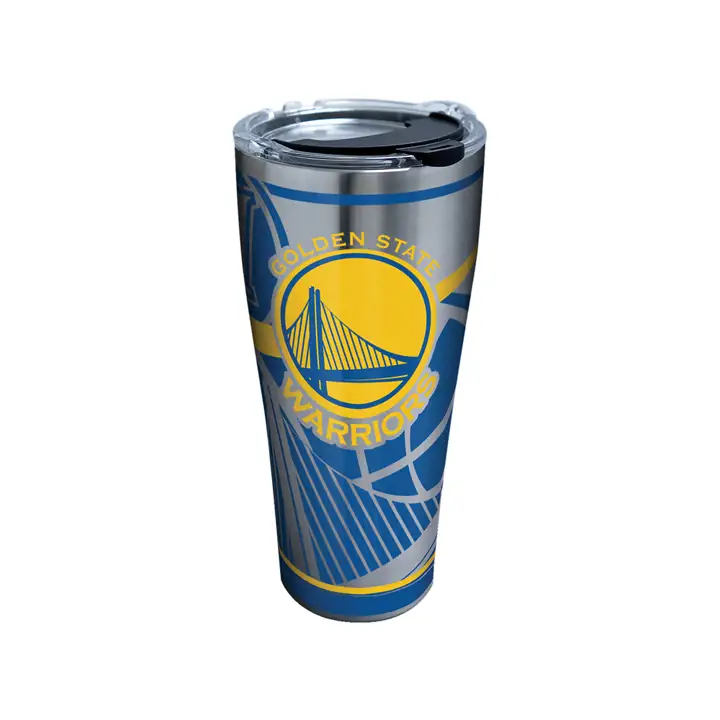 Golden State Warriors Gobelet en acier inoxydable peint NBA de 887 ml, couleur argent