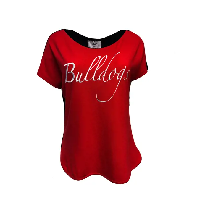 Tunique bateau femme Georgia NCAA BULLDOG rouge/noir