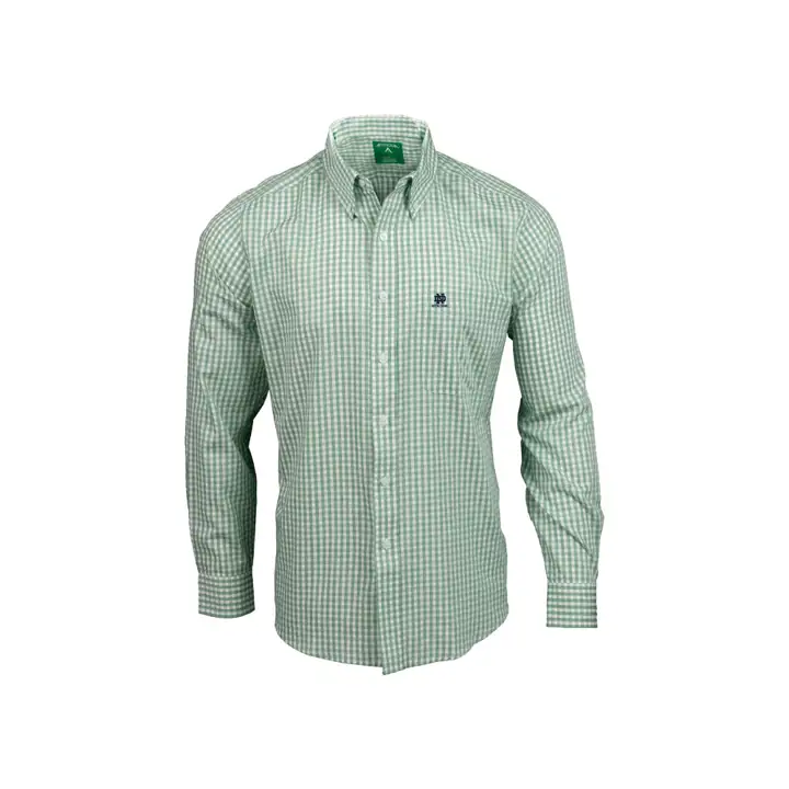 Chemise boutonnée Notre Dame Fighting Irish NCAA, verte/blanche