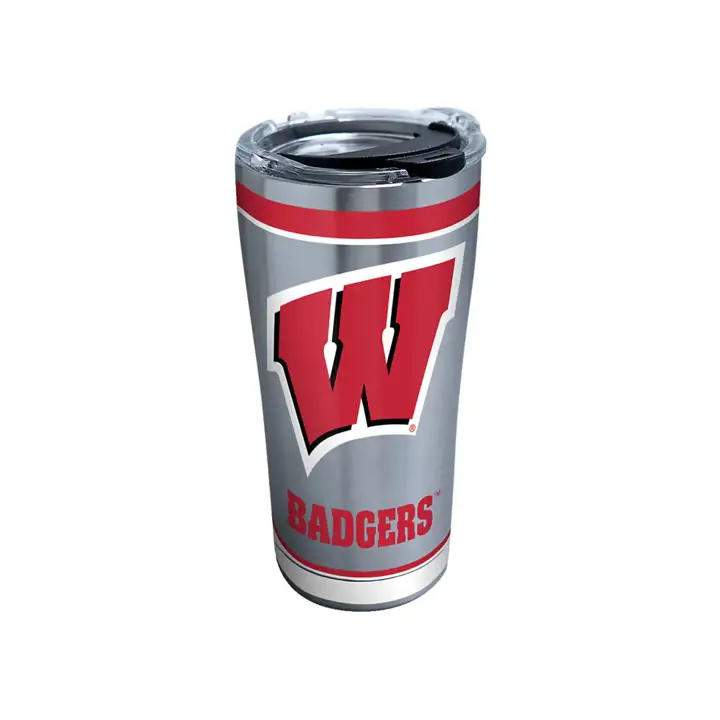 Wisconsin Badgers 20oz NCAA Tradition Acier inoxydable  ARGENT