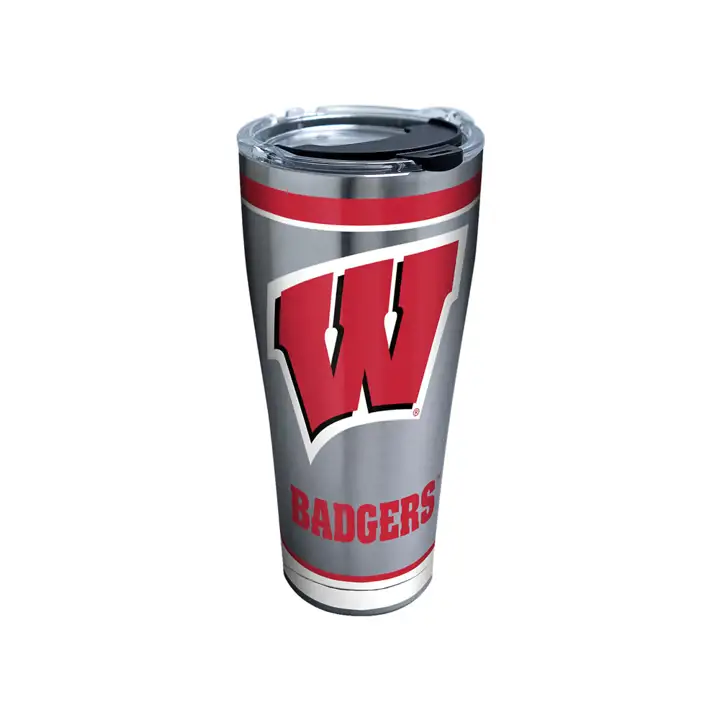 Gobelet en acier inoxydable Wisconsin Badgers 30 oz NCAA Tradition ARGENT