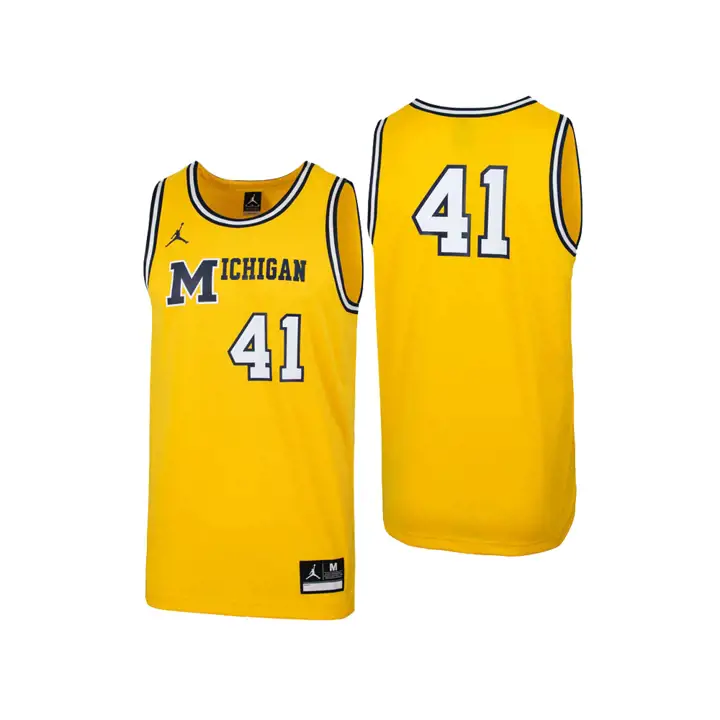 Maillot de basket-ball Michigan NCAA Replica 19 #41 jaune
