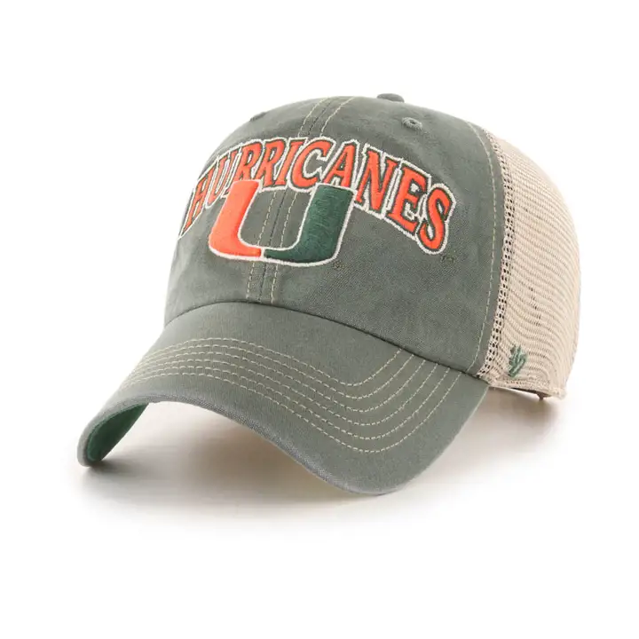 Miami Hurricanes NCAA Tuscaloosa Mesh Clean Up vert/kaki