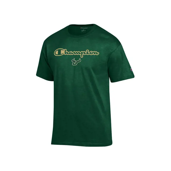 T-shirt Champion à manches courtes NCAA Co-Branded South Florida Bulls Vert