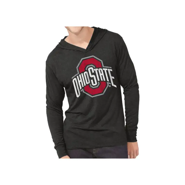 T-shirt à capuche manches longues NCAA Ohio State 18 Athletic O noir