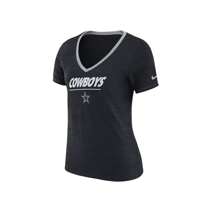 T-shirt Dallas Cowboys NFL pour femme DF manches courtes col en V 19 Marine