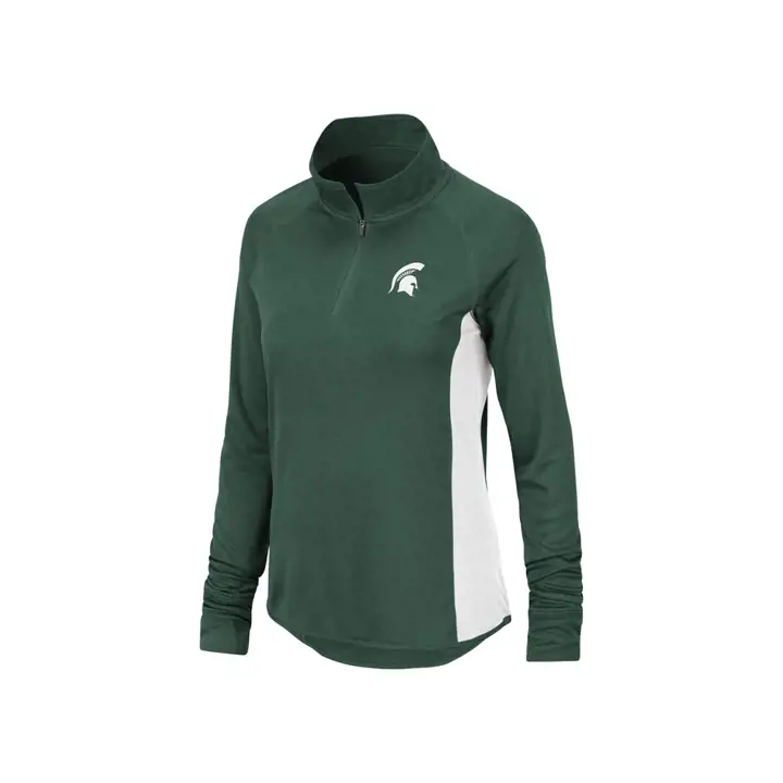 Michigan State Spartans NCAA Femme Albi 1/4 Zip Vert/Blanc