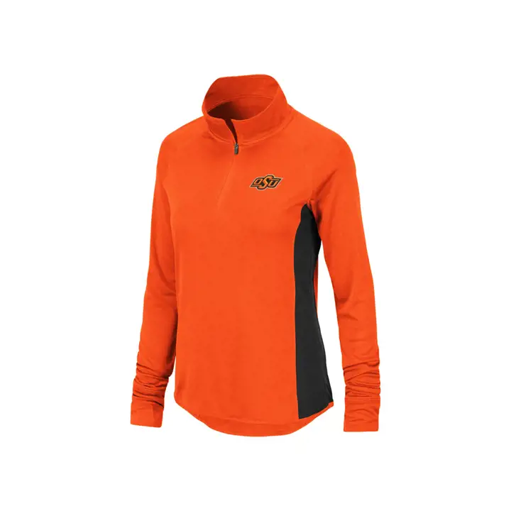 Oklahoma State Cowboys NCAA Femme Albi 1/4 Zip ORG/BLK
