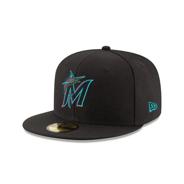 M Marlins MLB Authentic Collection Game NOIR
