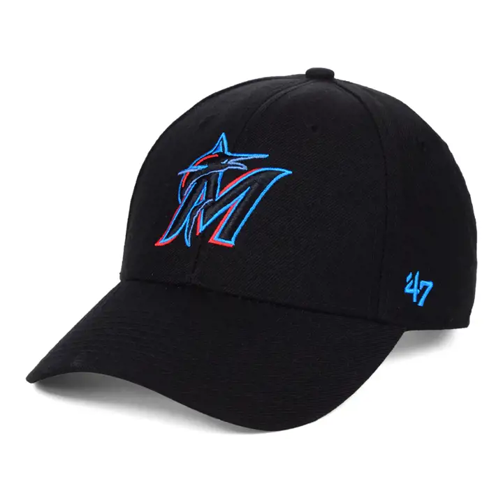 Casquette réplique officielle MVP MLB des Marlins de Miami, noire