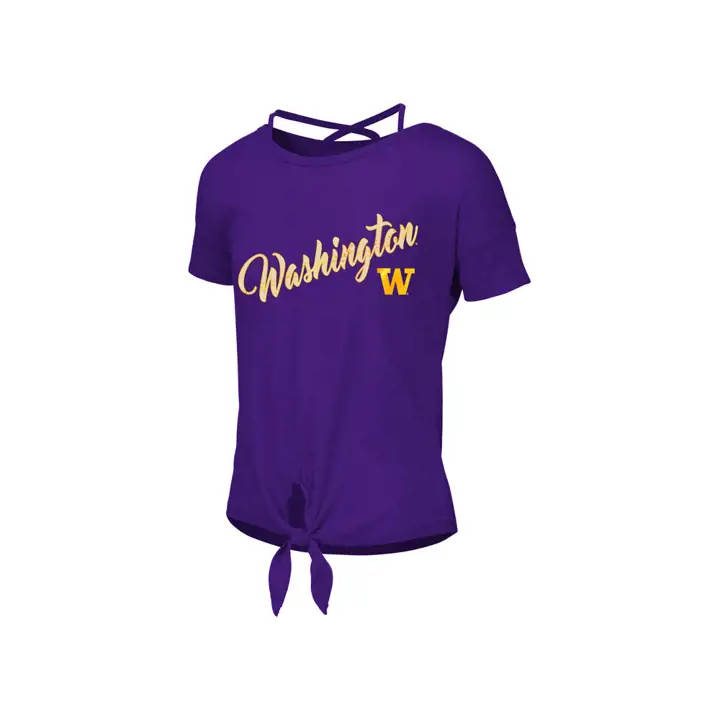 T-shirt de ballerine à nouer sur le devant pour jeunes filles NCAA Washington Huskies