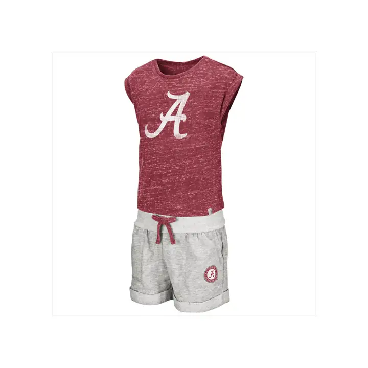 Ensemble t-shirt et short avec revers pour tout-petites filles NCAA Alabama Crimson Tide