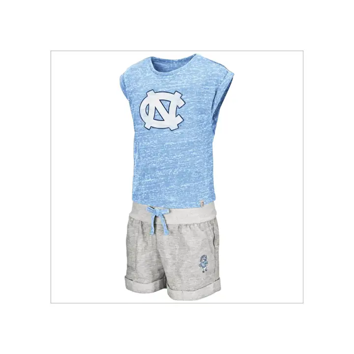 Ensemble t-shirt à revers et short NCAA Tar Heels pour petites filles