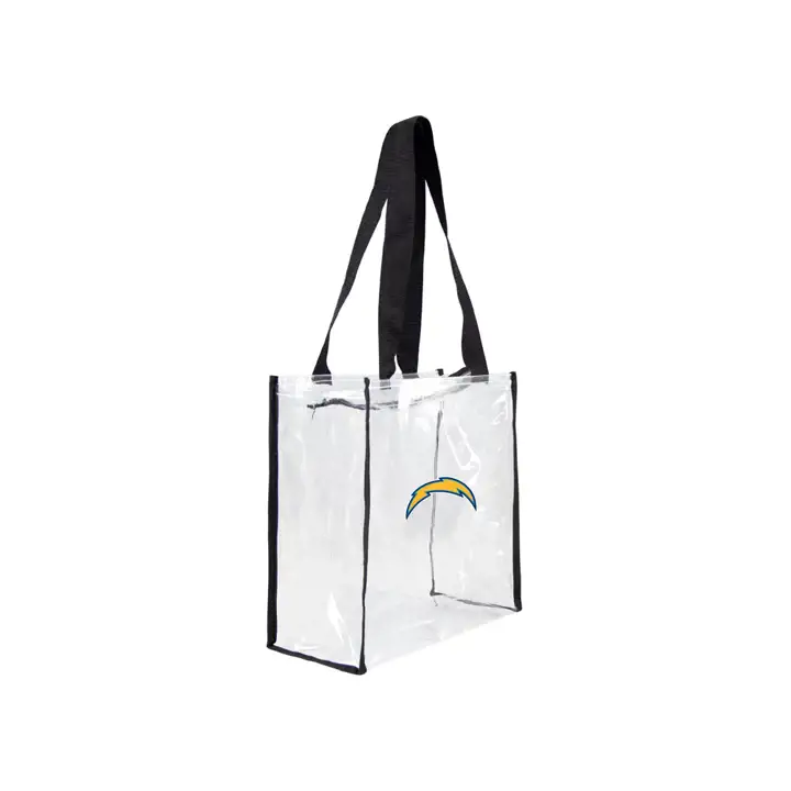 Sac cabas zippé carré LAChargers transparent