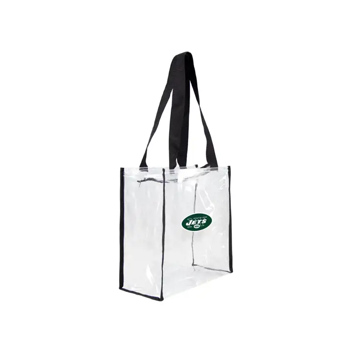 Sac fourre-tout carré zippé NY JETS transparent