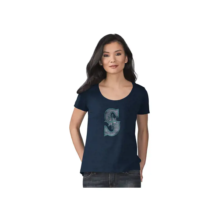 T-shirt marine pour femme Seattle Mariners MLB Big Hitter 19
