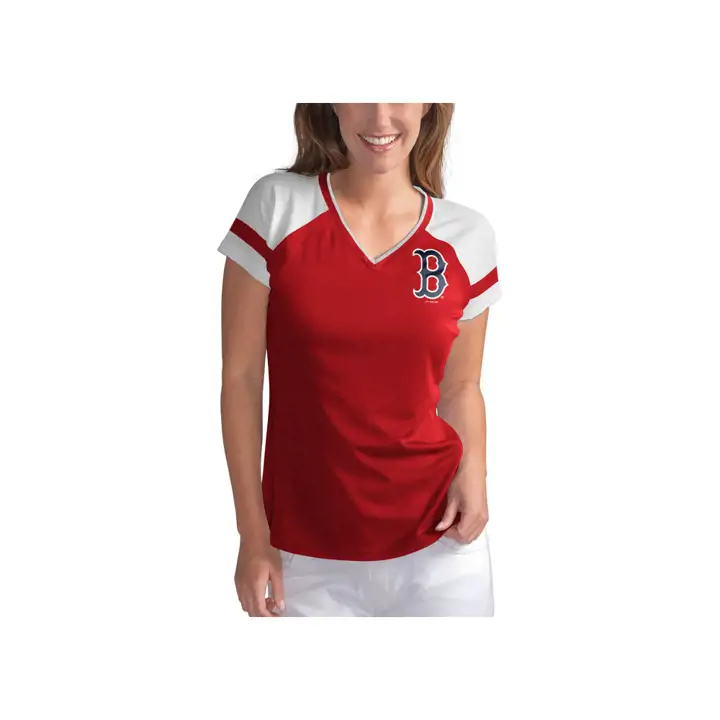 T-shirt Femme Boston Sox MLB « Plus Grande Fan » 19 ROUGE/blanc