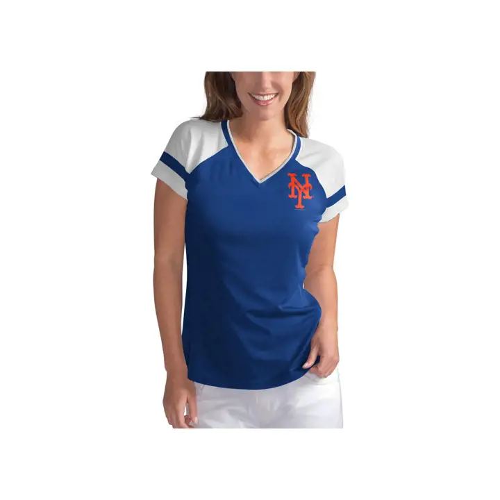 T-shirt « Biggest Fan » des New York Mets MLB pour femme 19 MARINE/BLANC