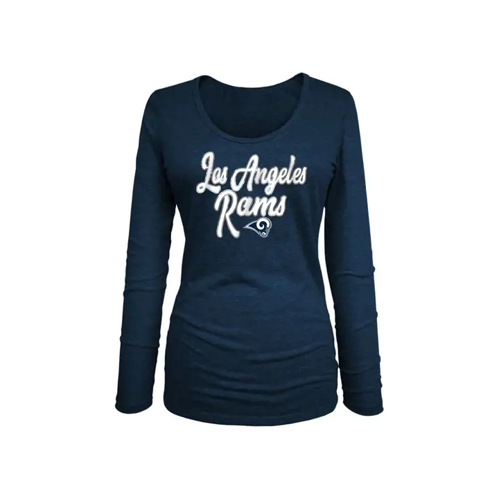 Los Angeles Rams NFL Femme Manches Longues Mélange Tri-matière Feuille d'Or 18 Marine
