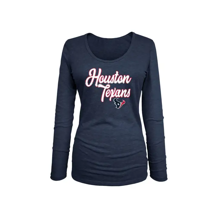 Houston Texans NFL Femme Manches Longues Triblend Métallisé 18 BLEU MARINE