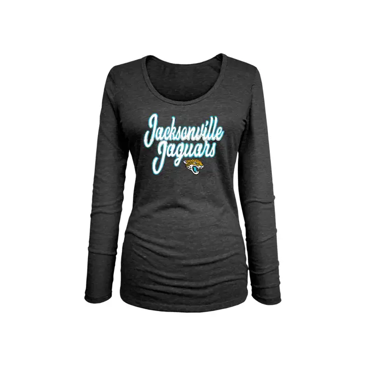 Jacksonville Jaguars NFL Femme Manches Longues Triblend Métallisé 18 BLK