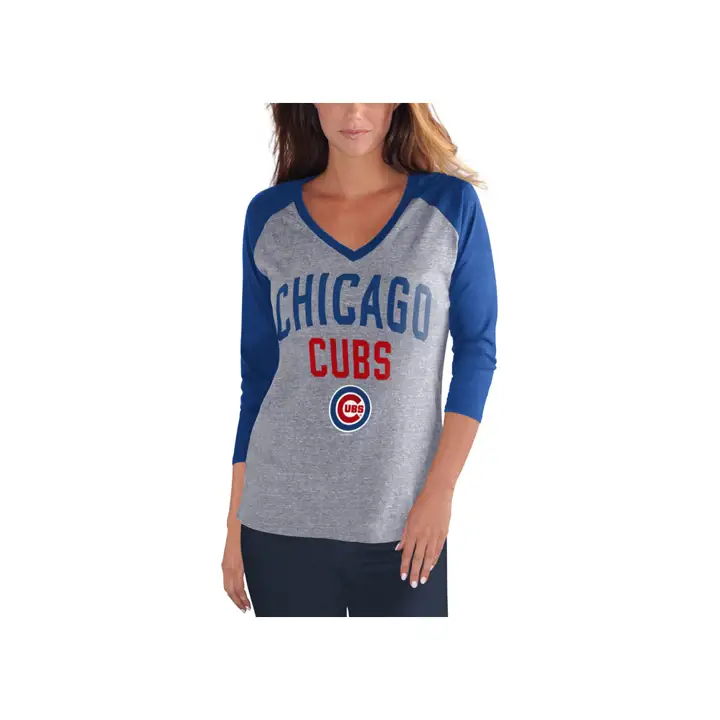 T-shirt Raglan Femme MLB Chicago Cubs It's a Game 19 GRIS/
