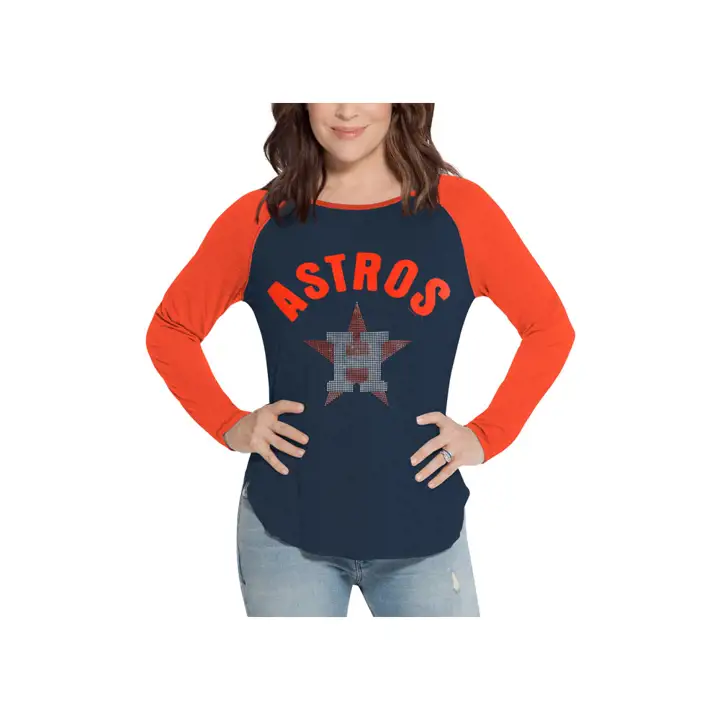 T-shirt manches longues femme MLB Houston Astros Touch 19 MARINE/ORANGE
