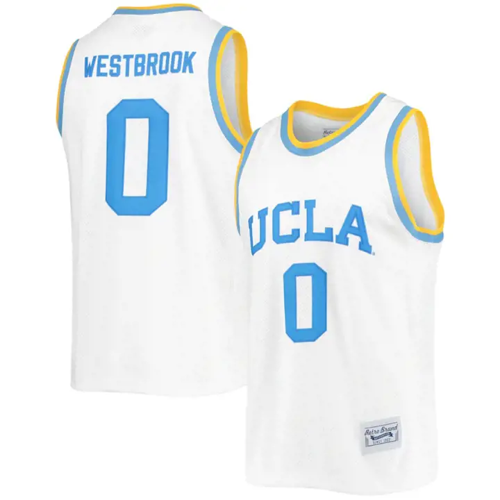 Maillot rétro des Bruins de l'UCLA NCAA Westbrook blanc