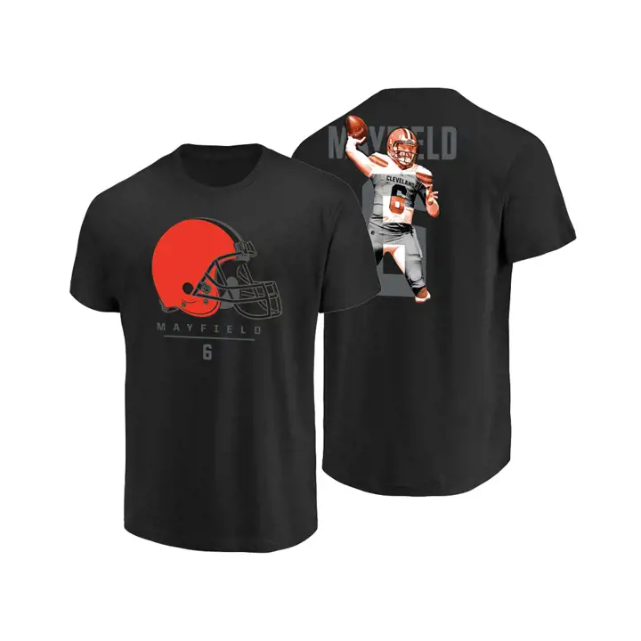 T-shirt de joueur légendaire des Browns de la NFL, Baker Mayfield, noir