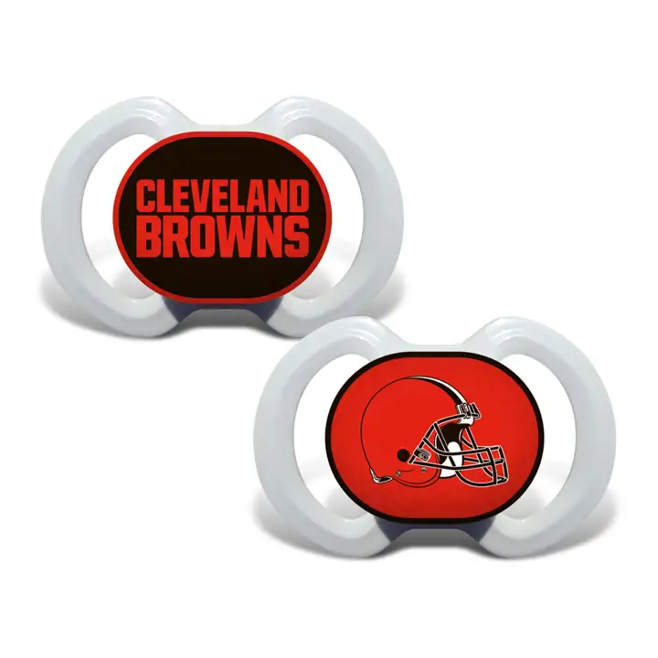 Tétine Cleveland Browns, paquet de 2, blanc/orange