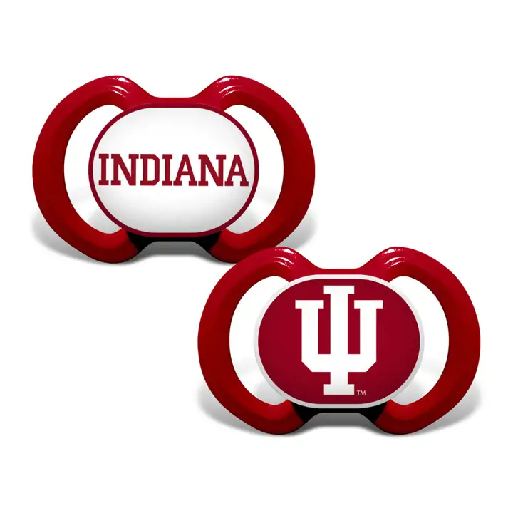 Lot de 2 sucettes Indiana Hoosiers cramoisi/blanc