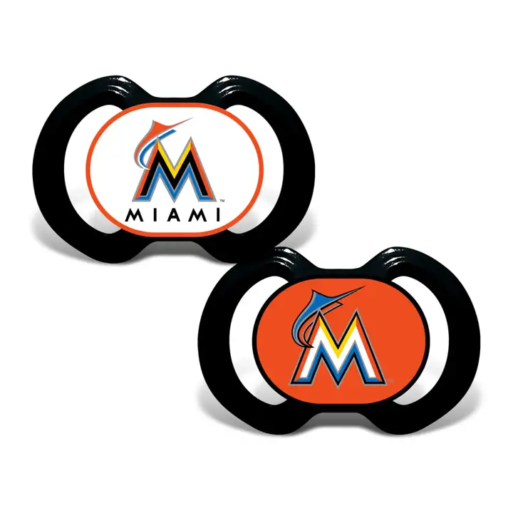 Sucette 2 paquets Miami Marlins noir/orange/blanc
