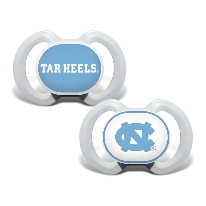 Sucette Tar Heels de la Caroline du Nord, paquet de 2, blc/bleu
