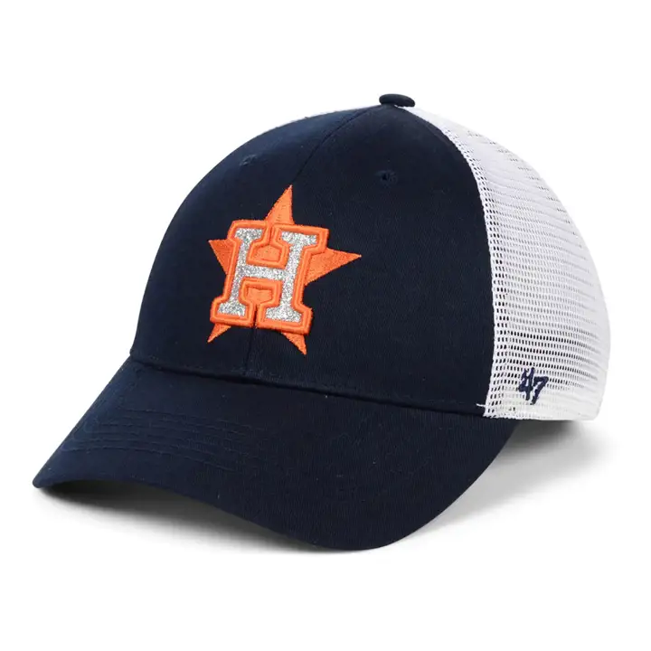 Houston Astros MLB Femme Casquette filet Branson Glitta bleu marine/blanc