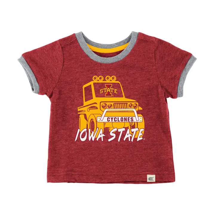 T-shirt camion monstre nouveau-né NCAA Iowa State Cyclones - ROUGE CRIM